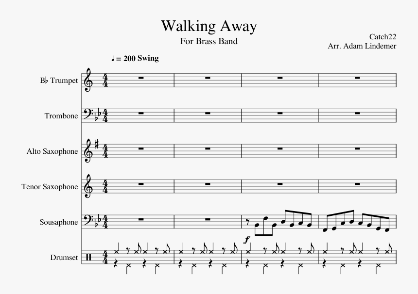 Walking Away Sheet Music For Trumpet, Trombone, Alto - Train Your Dragon Alto Sax Sheet Music, HD Png Download