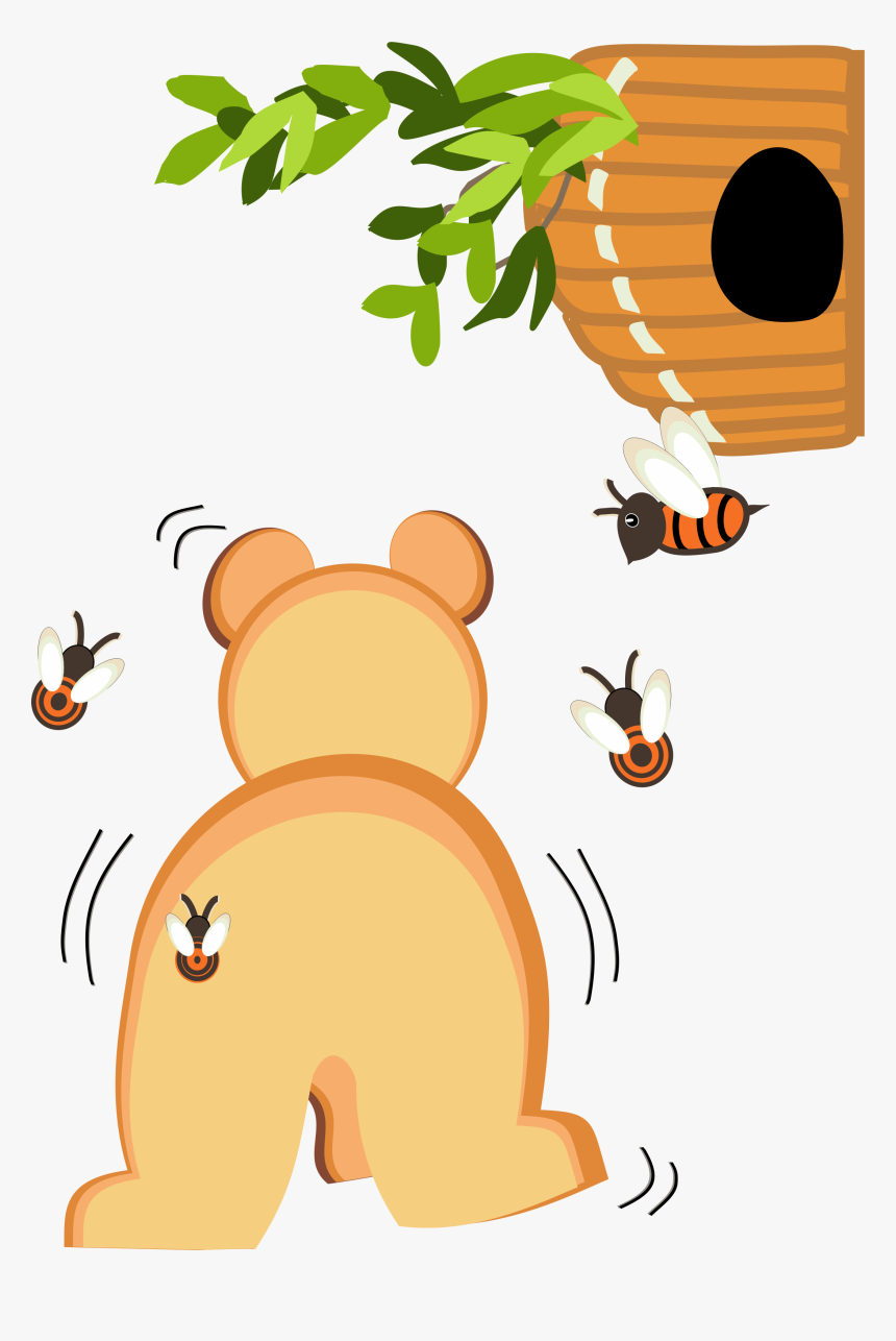 Cartoon Bear Walking Away, HD Png Download