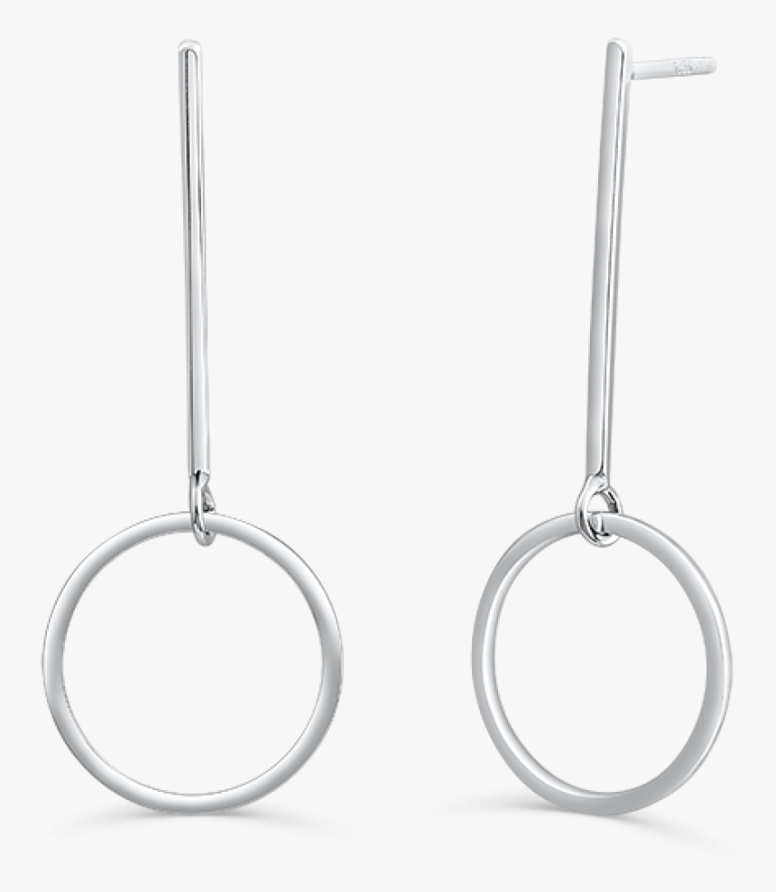 Sil Open Circle Bar Drop Stud Earrings - Earrings, HD Png Download