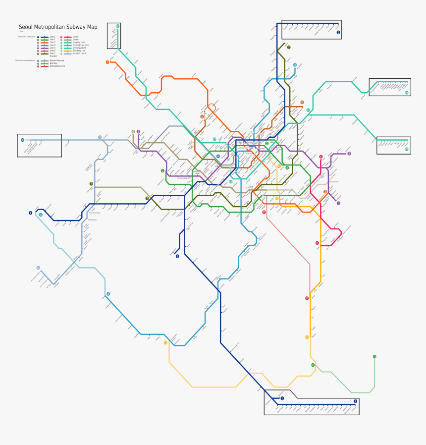 Seoul Subway Map - Seoul Metro Map Png, Transparent Png