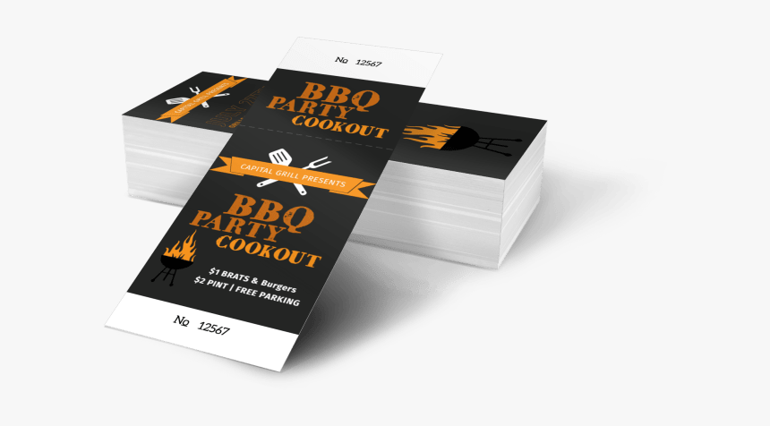 Bbq Party Cookout Ticket Template Preview - Downloadable Halloween Ticket Template, HD Png Download