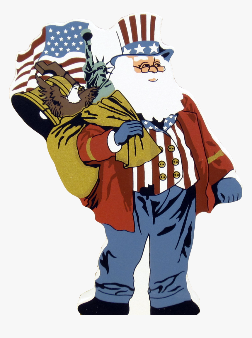 Patriotic Santa - Cartoon, HD Png Download