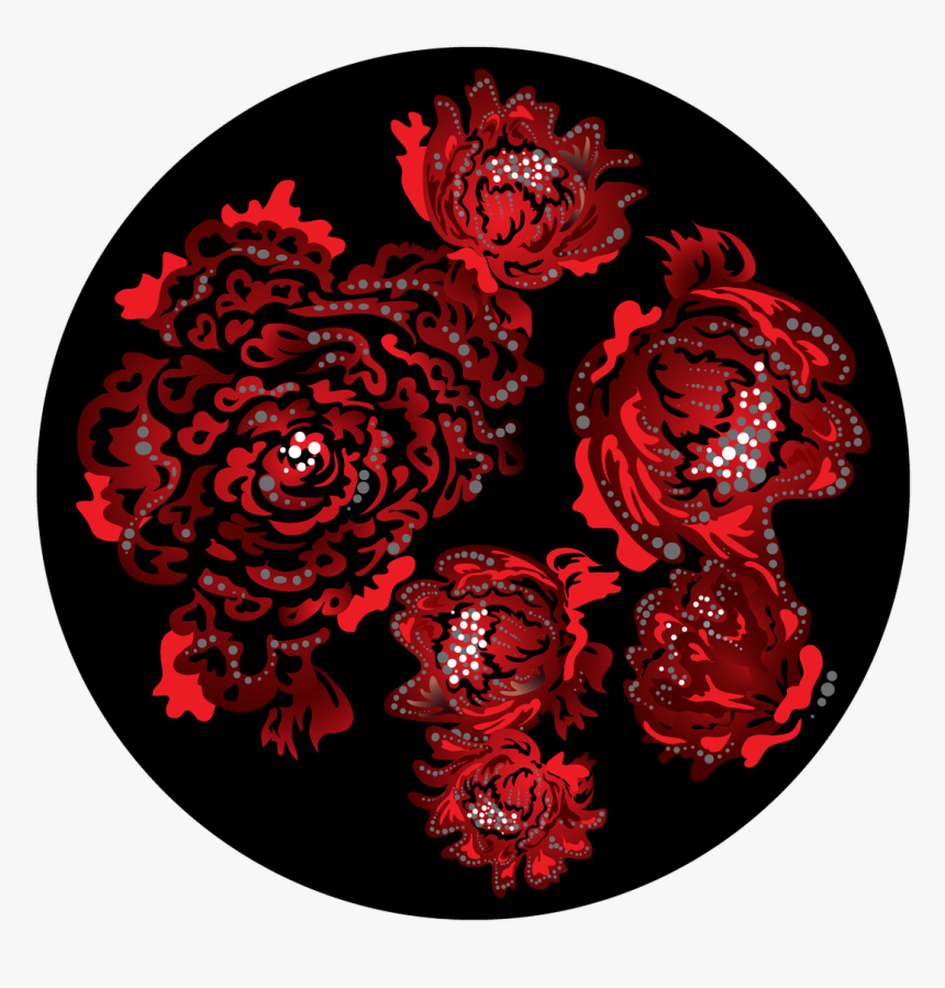 Apollo Design C2-1172 Rose Are Red Glass Pattern - Common Peony, HD Png Download