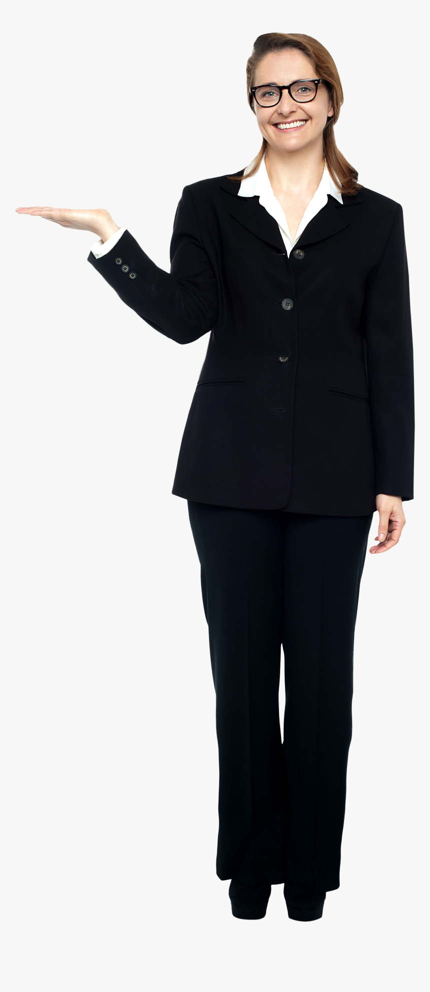 Women Pointing Left Png Image - Suit, Transparent Png