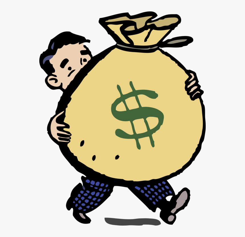 Bag Euro Computer Icons - Man With Money Bag, HD Png Download