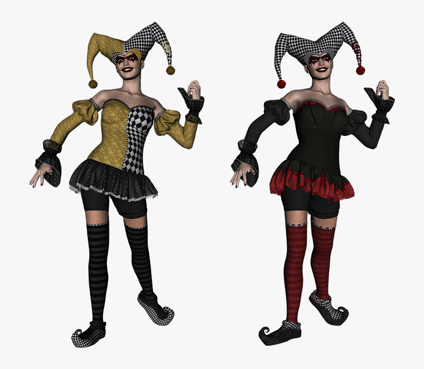 Clown, Jester, Comic, Joker, Comedian, Costume - Cosplay, HD Png Download