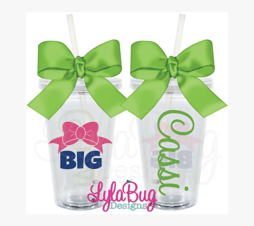Big Sister Bow Tumbler - Acrylic Tumbler Insulated Drink Glasses With Lids, HD Png Download