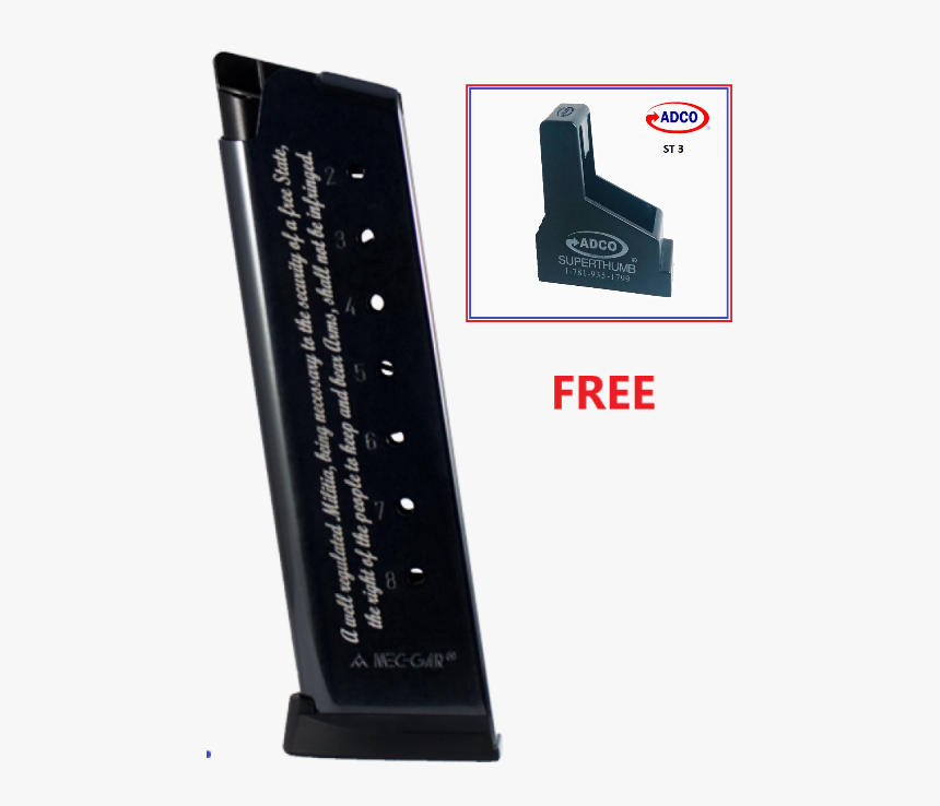 Model 1911 Magazine With The Second Amendment Inscription - Musical Instrument, HD Png Download