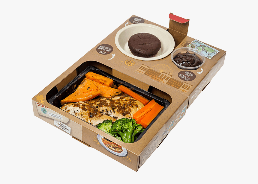 British Roast Chicken Dinner & Dessert - Dish, HD Png Download