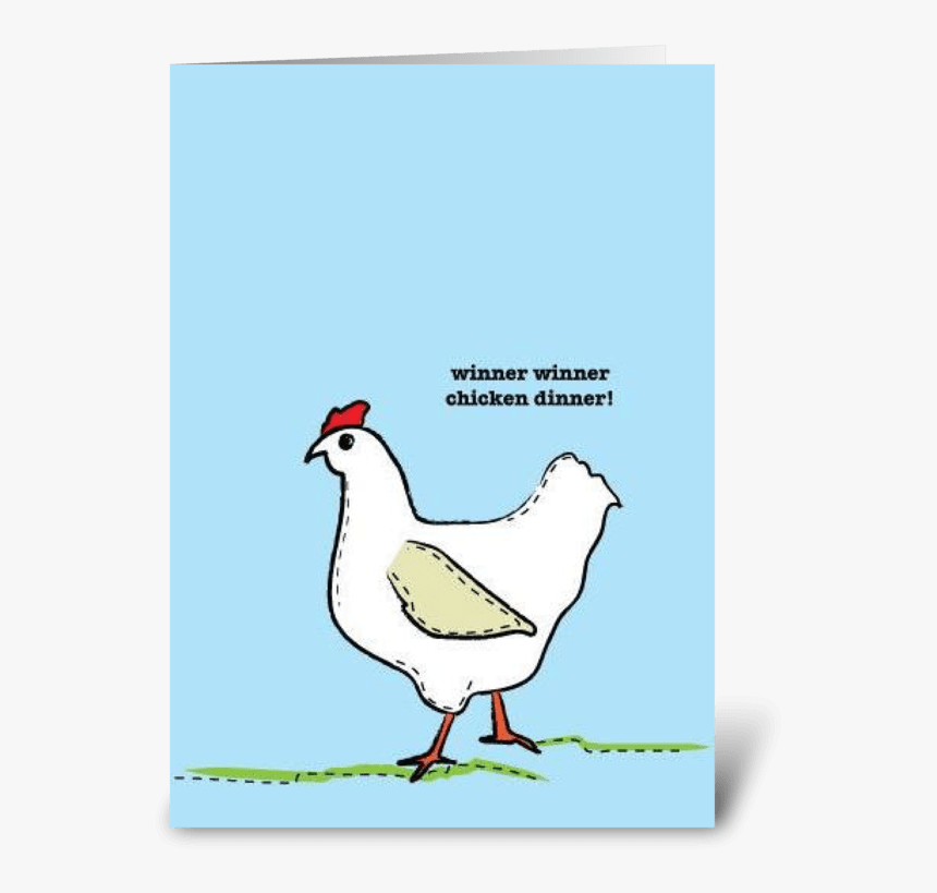Chicken Dinner Greeting Card - Rooster, HD Png Download