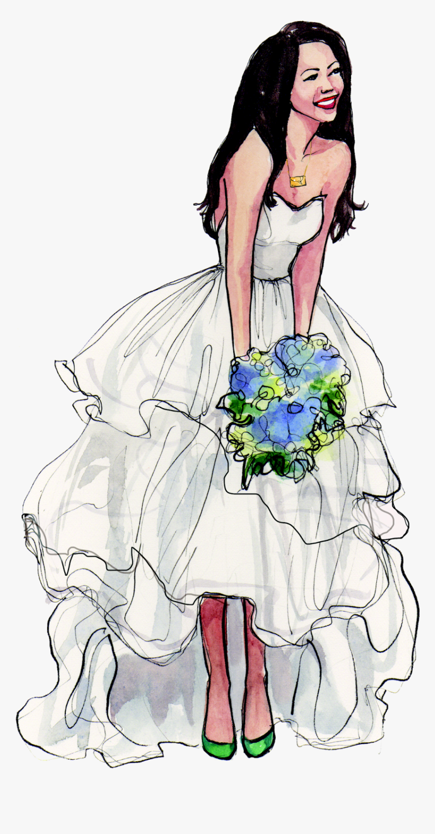 Download De Desenhos De Noivas Em Formato Png - Illustration, Transparent Png