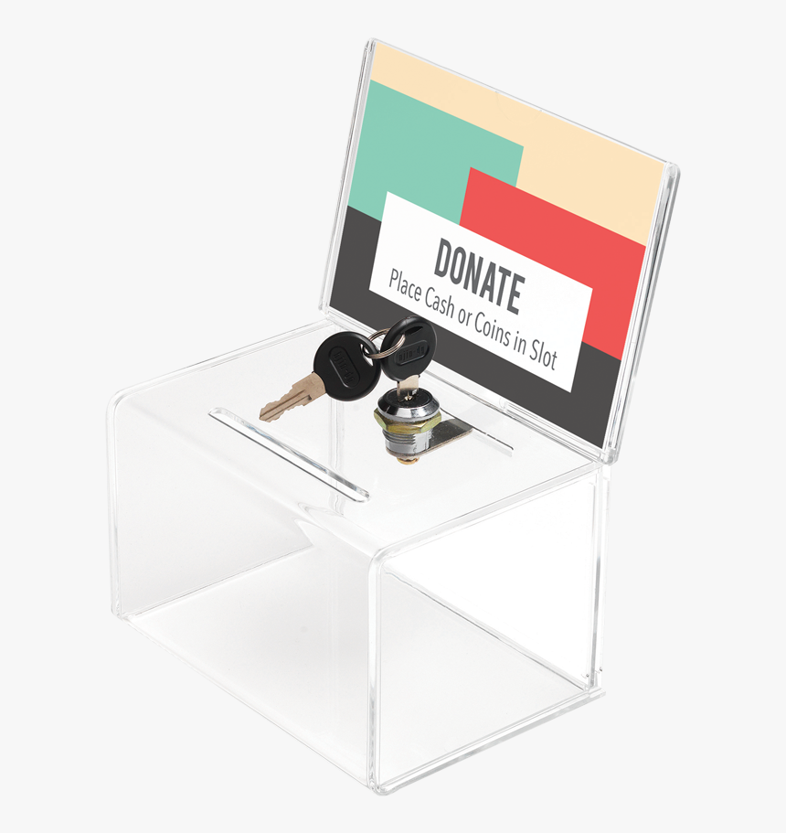 Staples Ballot/ Coin Box, Clear , Png Download Coin Box With Lock ของ
