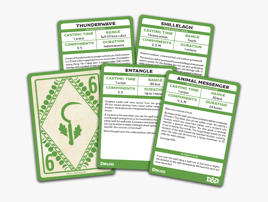 Dungeons & Dragons Spellbook Cards Druid, HD Png Download