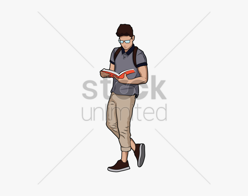 Download Man Reading Book Vector Clipart Book Illustration - Synonyms Words, HD Png Download