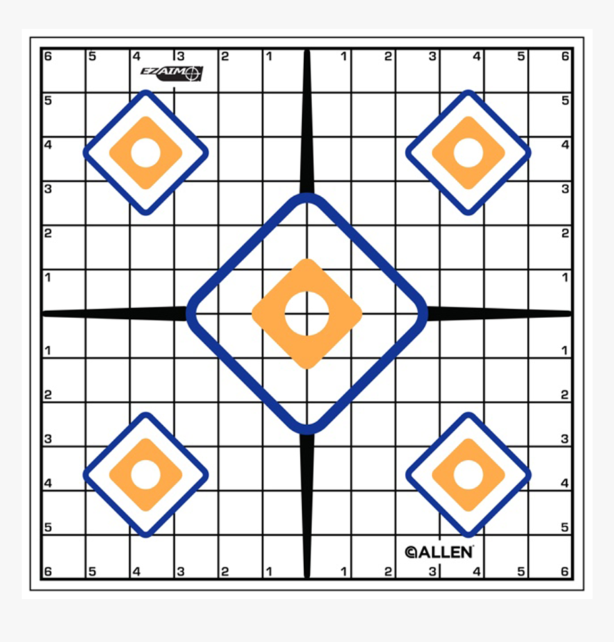 Allen Ez Aim® Sight Grid Target 
 Title Allen Ez Aim® - Circulos Para Calibrar Miras Telescopicas, HD Png Download