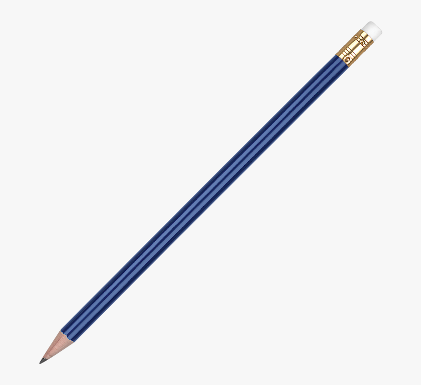 Oro Round Wooden Pencil With Eraser- Medium Blue - Artist Pencil, HD Png Download