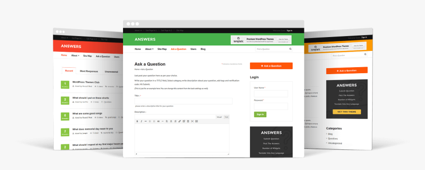 Customizable Question Answer Wordpress Themes - Ask Wordpress Theme, HD Png Download