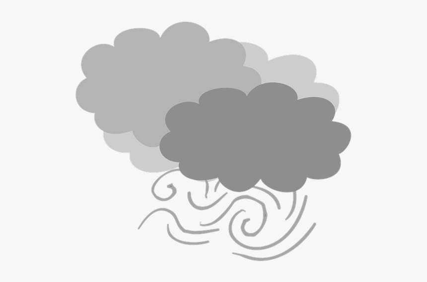 Vent, Nuageux, Les Nuages Gri - Cloudy Weather Cartoon, HD Png Download