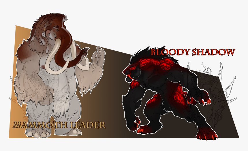 Mammoth And Smilodon Character Design Auctions - Smilodon Vs Mammoth Drawing, HD Png Download