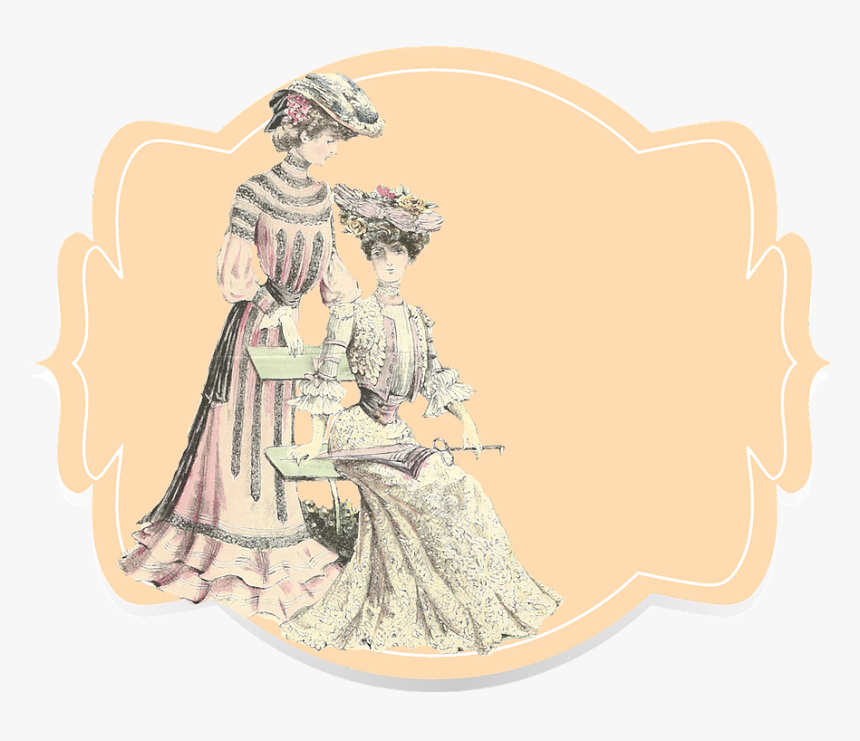 Label, Ladies, Checkers, 1920, Old, Female, Vintage - Illustration, HD Png Download