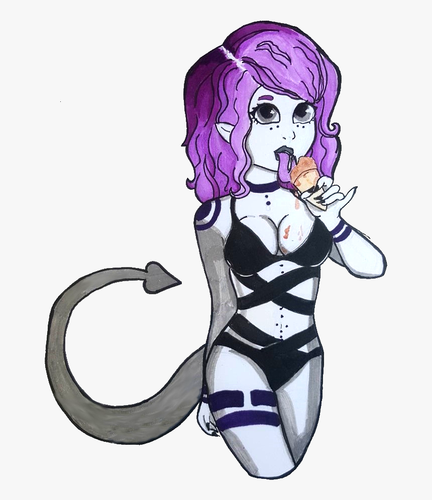 My Asexual Succubus Oc Katerina, Enjoying A Day At - Cartoon, HD Png Download