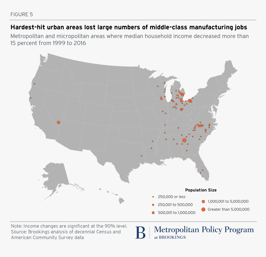 Hardest Hit Urban Areas Lost Large Numbers Of Middle - Gender Majority In Us, HD Png Download