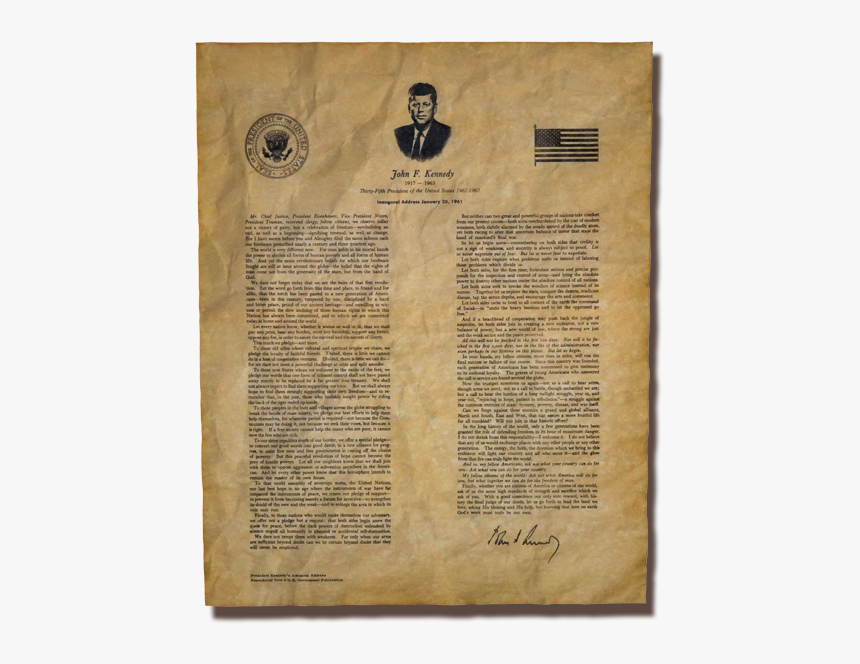 John F Kennedy Inaugural Address, HD Png Download
