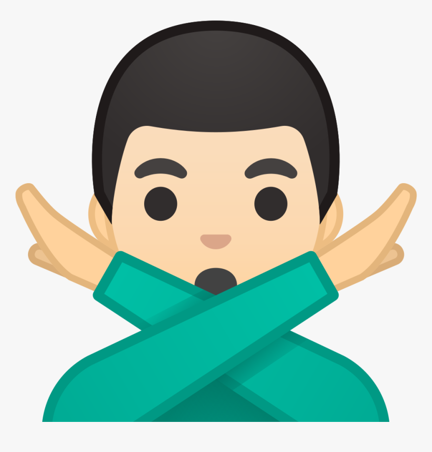Man Gesturing No Light Skin Tone Icon - Girl Boy Man Woman, HD Png Download