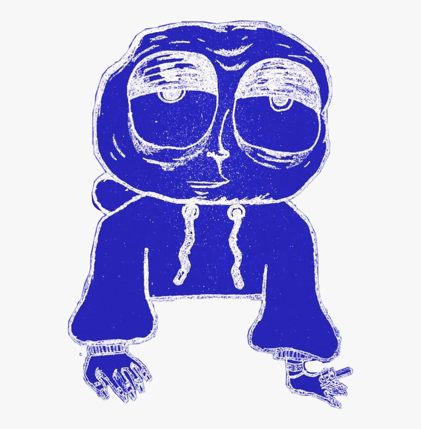 #moon #moonman #tumblr #person #art #blue #smoking, HD Png Download