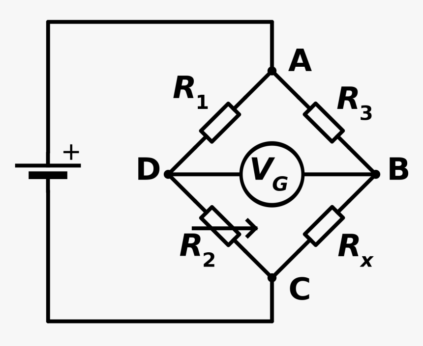 Circuit Diagram Of Wheatstone Bridge, HD Png Download