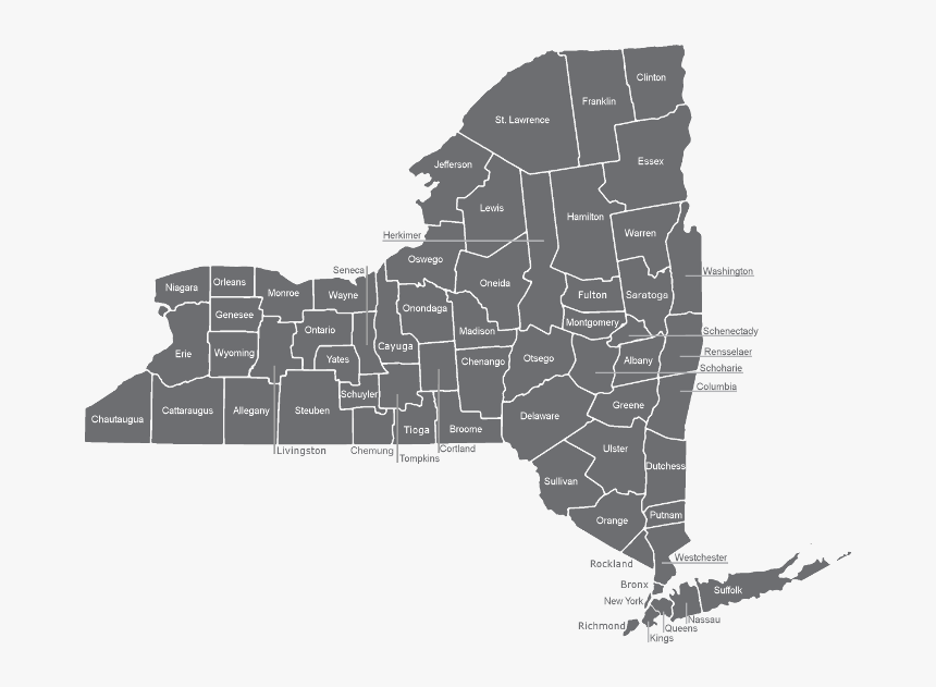 New York State Counties, Click A County To Search, HD Png Download