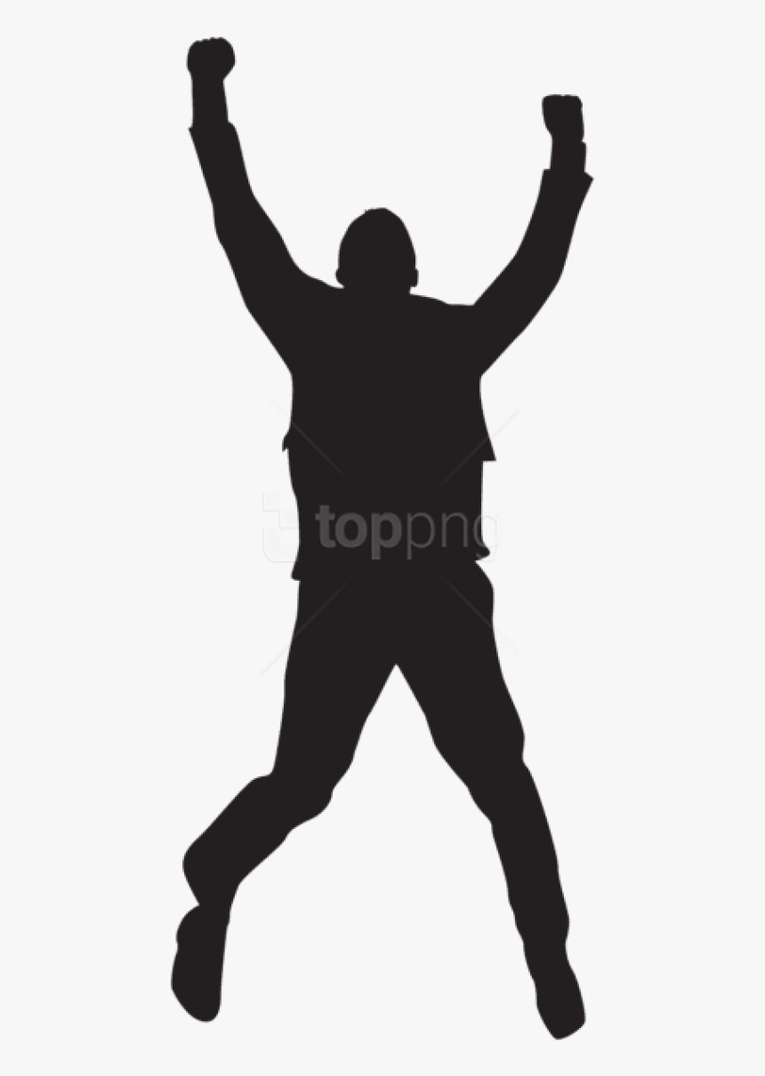 Happy Man Jumping Silhouette, HD Png Download