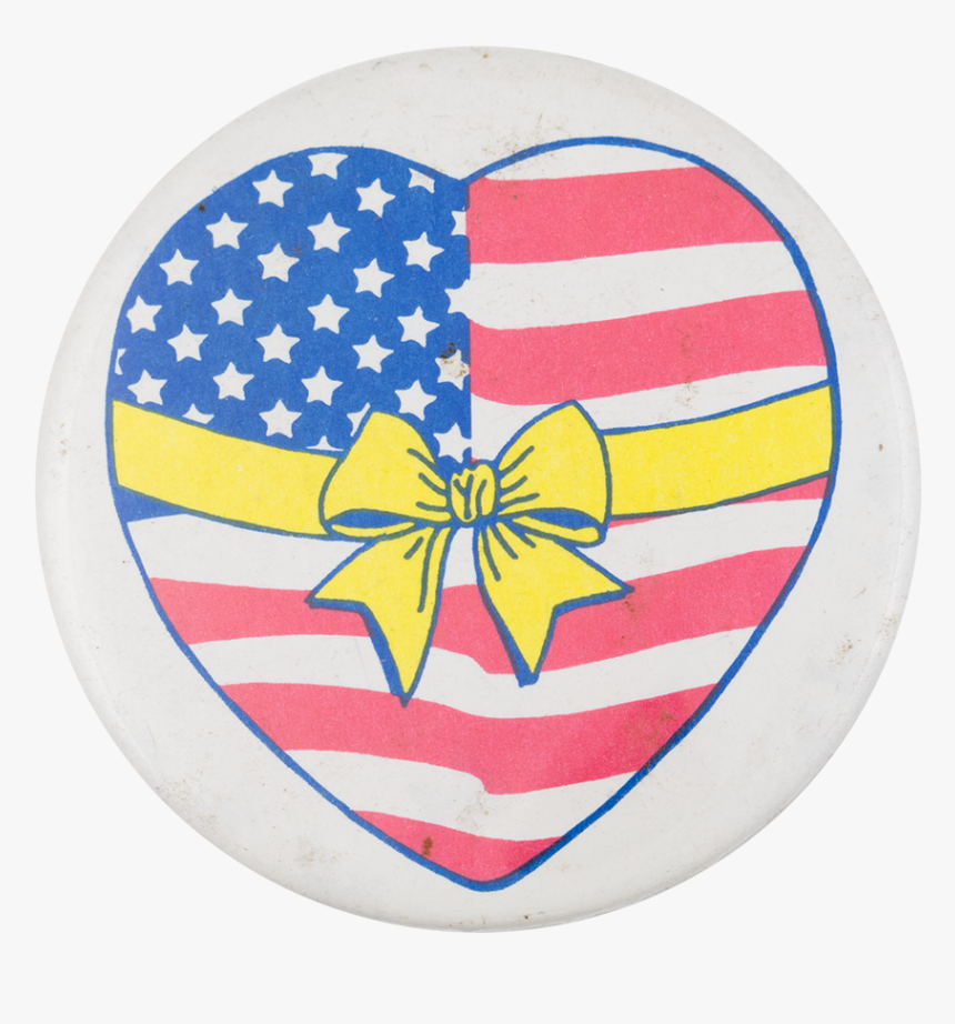 American Flag Heart Cause Button Museum - Usa Flag, HD Png Download