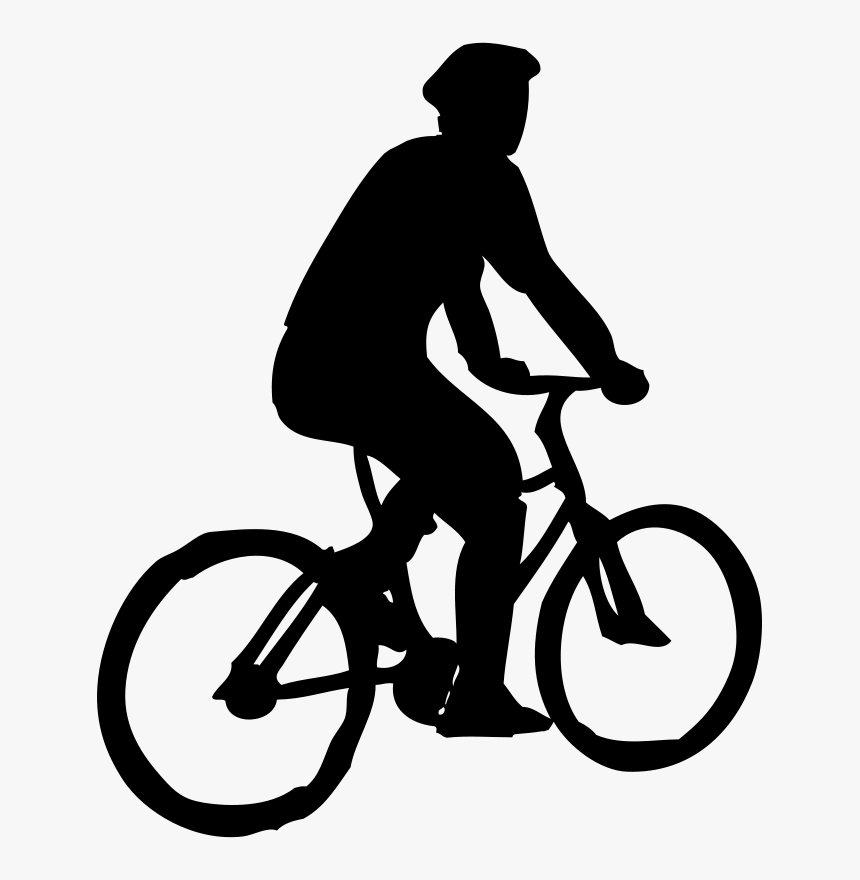 Bicyclist Sillouette - Bicycle Silhouette, HD Png Download