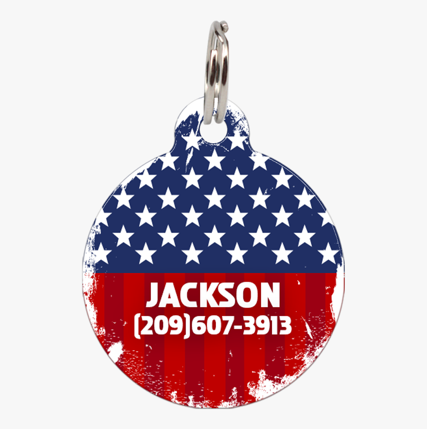 American Flag Patriotic Dog Id Tag For Dog 
 Class - Locket, HD Png Download