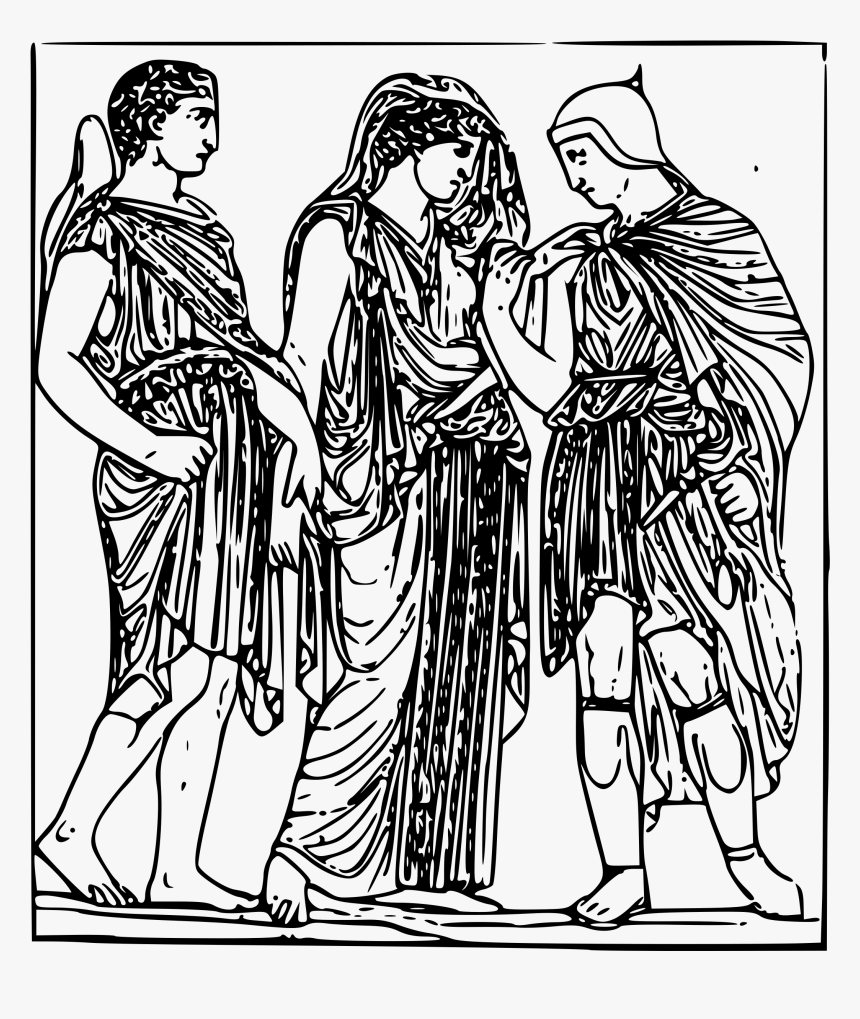Hermes, Orpheus And Eurydice Clip Arts - Orpheus And Eurydice Coloring Page, HD Png Download