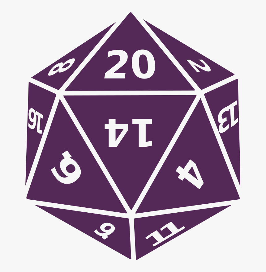Purple D20 - 20 Sided Dice Png, Transparent Png