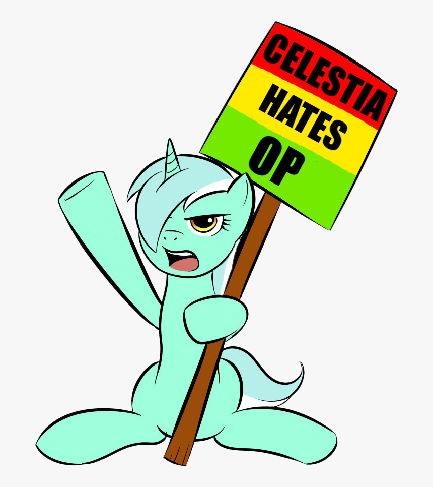 Kloudmutt, Lyra Heartstrings, Op, Op Is A Faggot, Protest, - Cartoon, HD Png Download