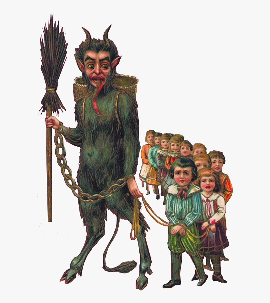 Copyright-free Png Image Of Krampus Leading A Group, Transparent Png