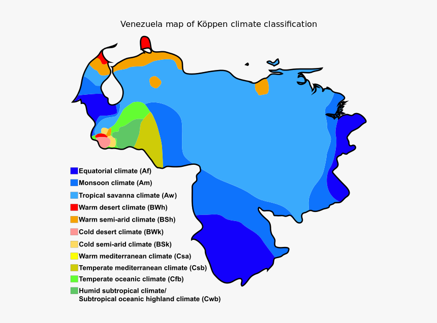 Mapa De Las Regiones Climáticas De Venezuela, HD Png Download