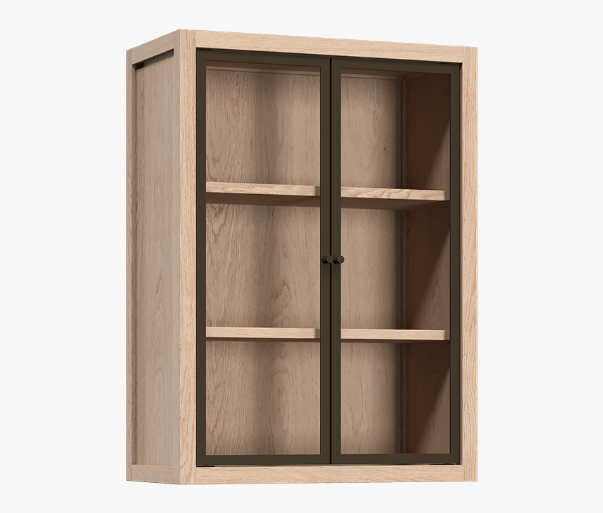 Coquo Radix White Oak Solid Wood Modular 2 Glass Doors, HD Png Download
