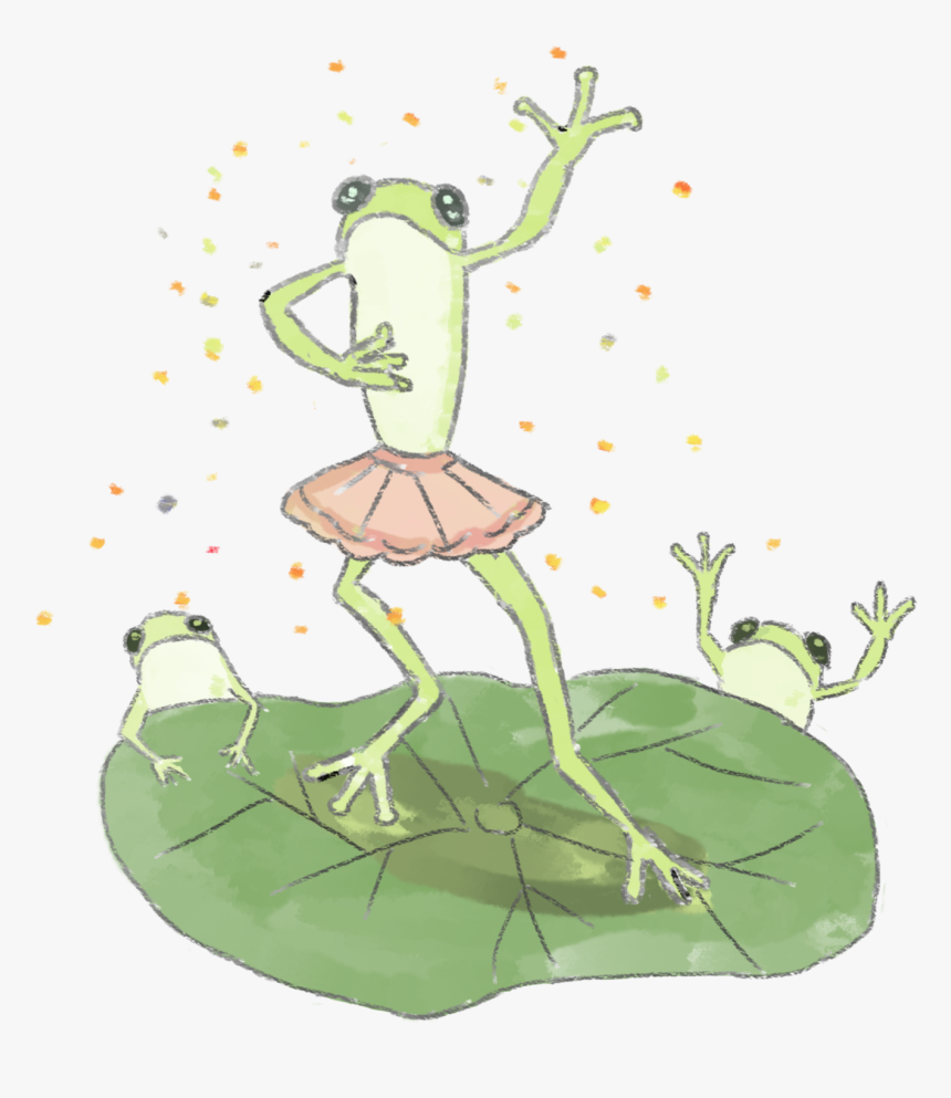 Animal Dancing Frog Hand Drawn Png And Psd, Transparent Png