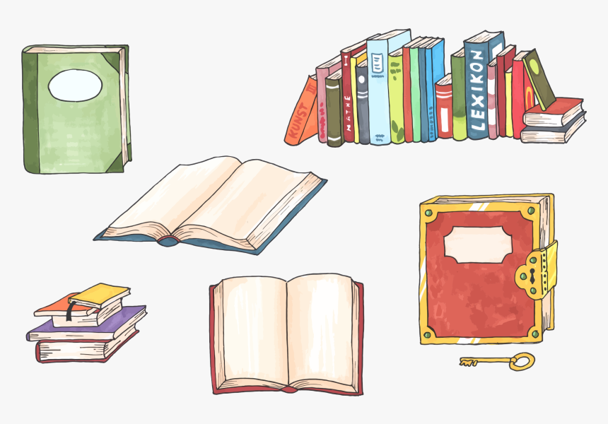 Books, College, Hand Drawn, Learning, Library, HD Png Download