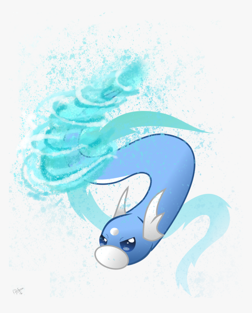Dratini Used Aqua Tail By Fillydrawsilly, HD Png Download