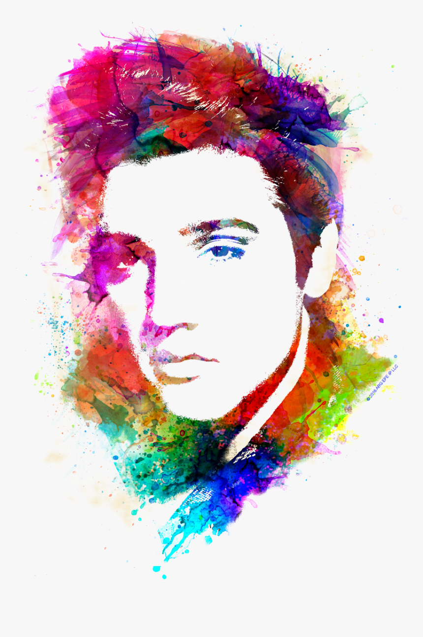 Elvis Presley Watercolor King Juniors V Neck T Shirt, HD Png Download
