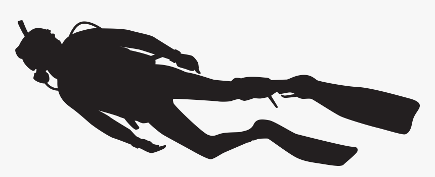 Scuba Diving Underwater Silhouette, HD Png Download