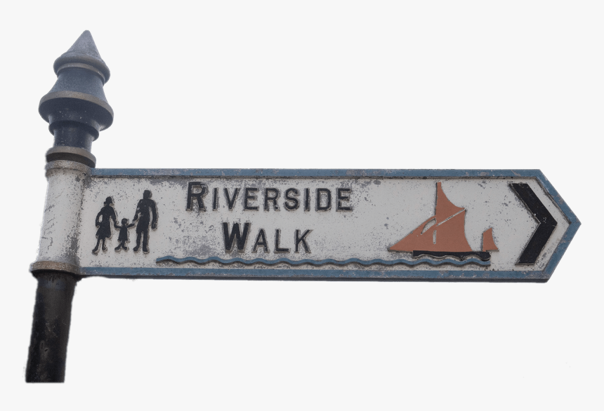 Battersea Riverside Walk Sign Near The River Thames, HD Png Download