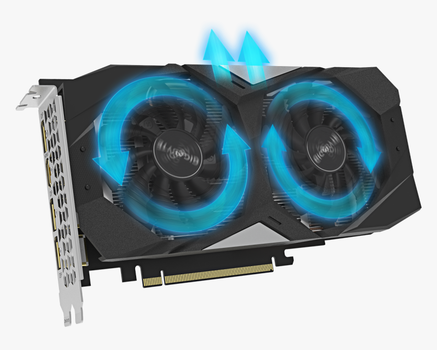 2 Fans Spinning On The Gigabyte Gv N1660oc 6gd Graphics, HD Png Download