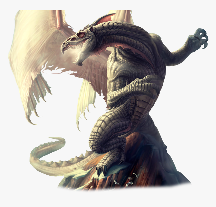 White Dragon Fantasy Wallpaper, HD Png Download