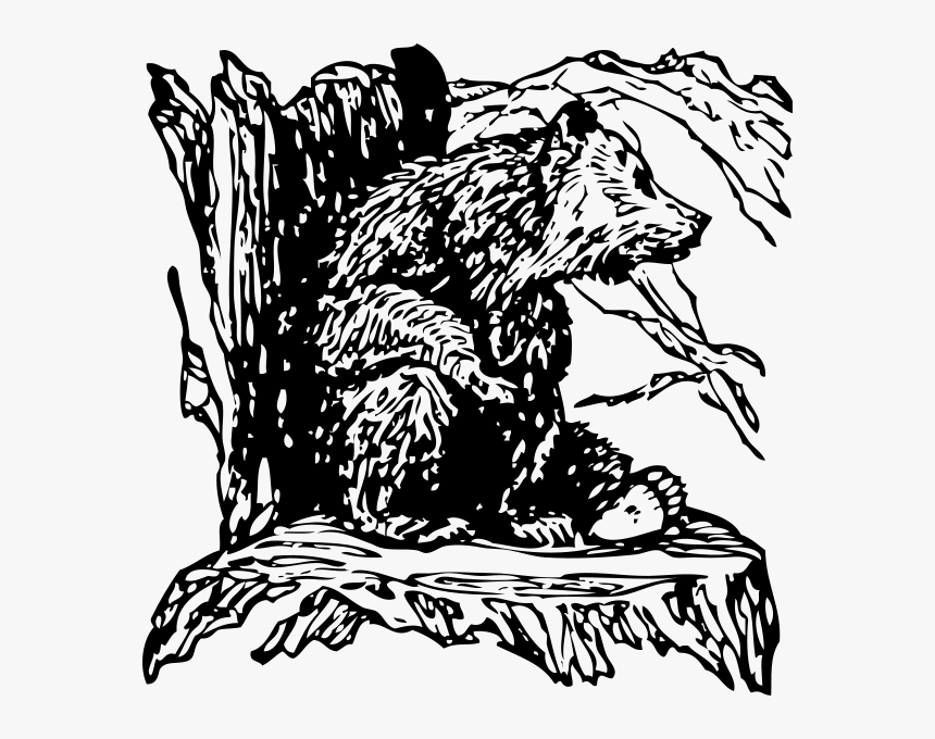 Bear On A Stump Png Clip Arts, Transparent Png